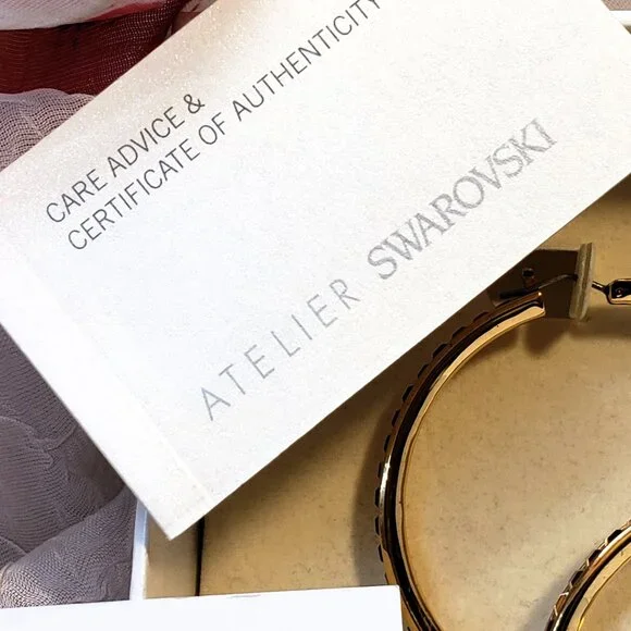 RARE Atelier Swarovski x Viktor & Rolf | "Frozen" Rose Gold Hoops - Picture 11 of 17